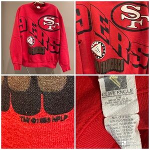 Vintage 90s San Francisco 49ers 9’err sweatshirt Cliff Engle